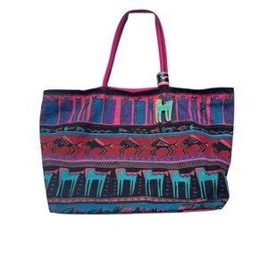 Laurel Burch XL Zippered Tote, EUC